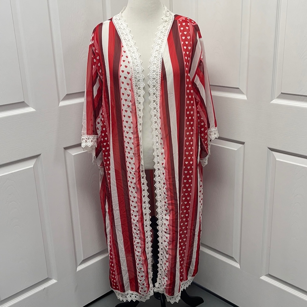 LuLaRoe HEART Sheer Shirley Long Cardigan❤️